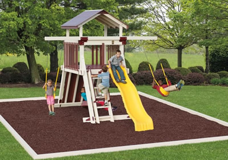 #D-59-3 Includes Gangplank! Rock Wall, Ripple Rush Slide, Vinyl Roof, 3-Position Swing Beam